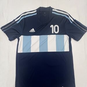 Adidas Messi #10 AEROREADY Soccer Jersey Men’s M Navy Argentina Colors Fan Shirt